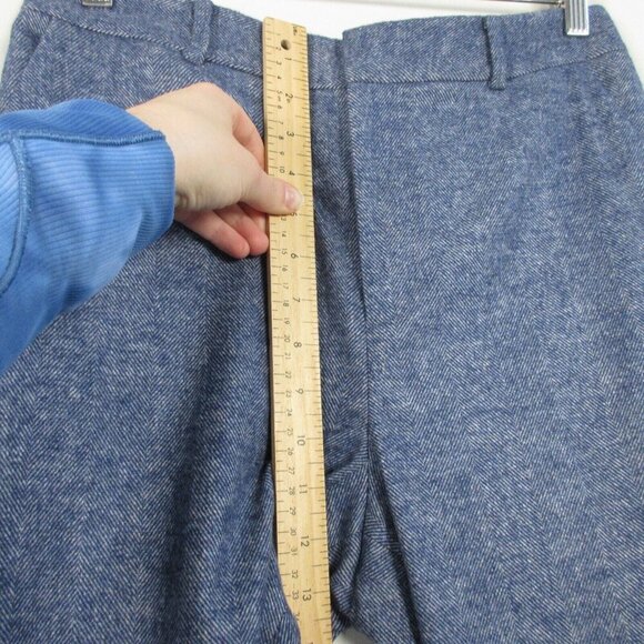 Club Monaco Women's Chambray Pants Wool Stretch Cropped Casual 6 Blue 304 - Picture 7 of 9